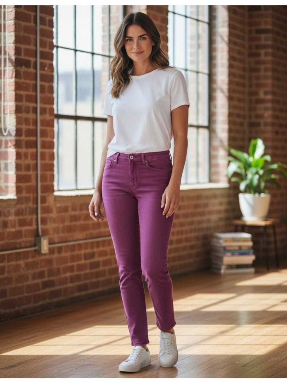 New with tags Dear John Womens Skinny Stretch Jeans In Plum Size 31